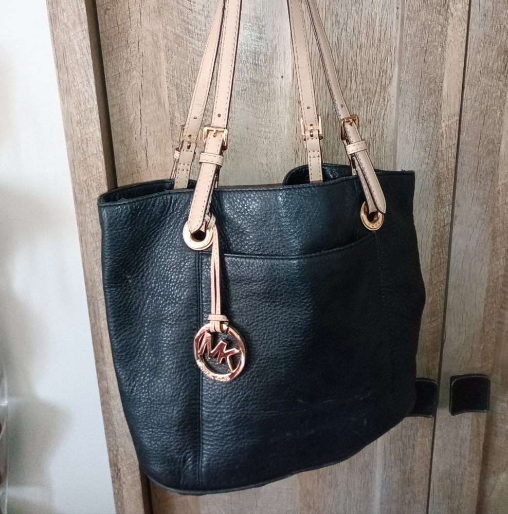 Michael Kors Black Leather Tote Bag